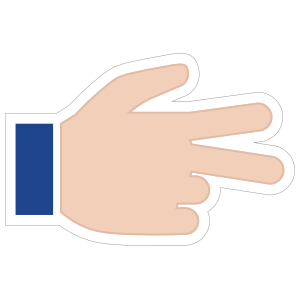 Hands Scissors with Thumb Up RH Emoji Sticker