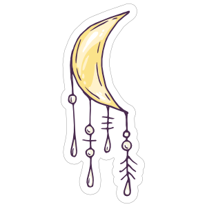 Crescent Moon Charm Boho Sticker