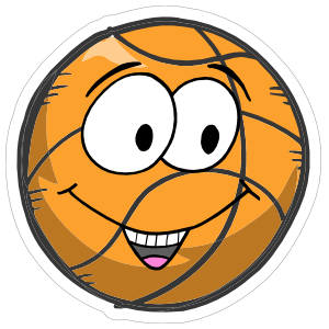 Happy Emoji Basketball Sticker