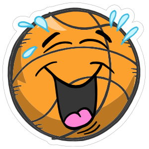 Laughing Emoji Basketball Sticker Laughing Emoji Basketball Sticker