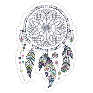 Dreamcatcher with Colorful Feathers Boho Sticker
