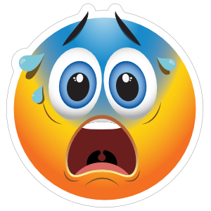Cute Terrified Emoji Sticker
