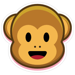 Monkey Smiling Emoji Sticker