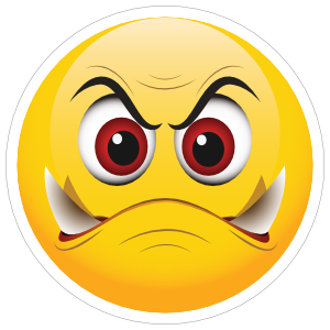 Cute Evil Fangs Emoji Sticker