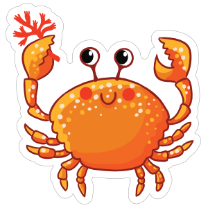 Smiling Crab Sticker