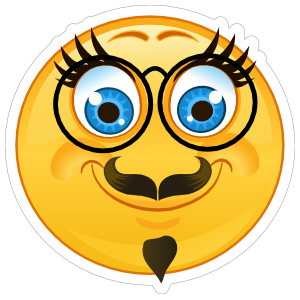 Crazy Silly Facial Hair Emoji Sticker