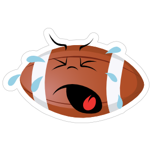 Crying Football Cartoon Sticker