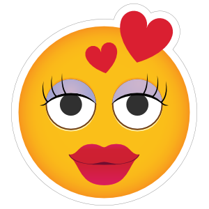 Phone Emoji Sticker Big Lashes In Love