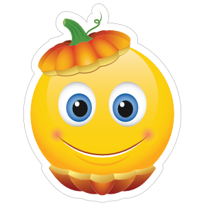 Cute Pumpkin Head Emoji Sticker