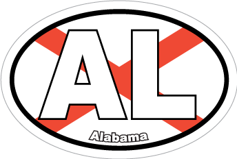 Alabama Al State Flag Oval Sticker
