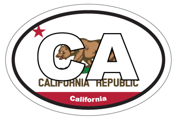 California Ca State Flag Oval Sticker