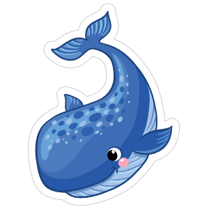 Blushing Blue Whale Sticker