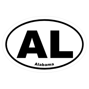 Alabama Al Oval Sticker