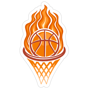 Fire Hoop Basketball Sticker