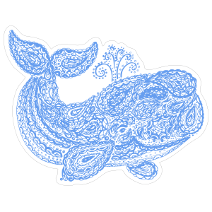 Blue Paisley Whale Boho Sticker