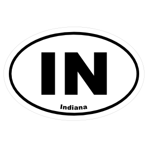 Indiana In Oval Sticker