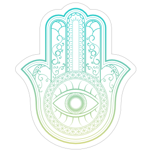 Green Hamsa Boho Sticker