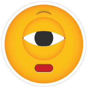 Phone Emoji Sticker Cyclops Not Impressed