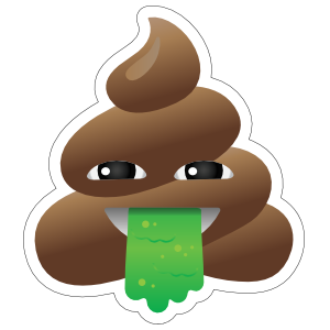 Vomiting Poop Emoji Sticker