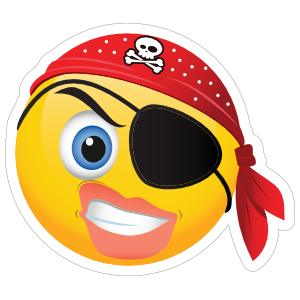 Cute Pirate Angry Female Emoji Sticker