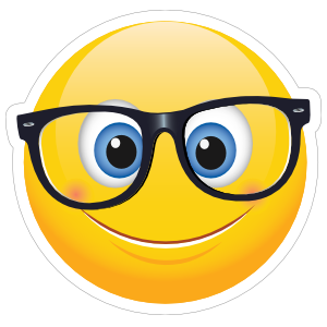 Cute Crooked Glasses Emoji Sticker