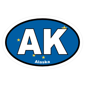 Alaska Ak State Flag Oval Sticker