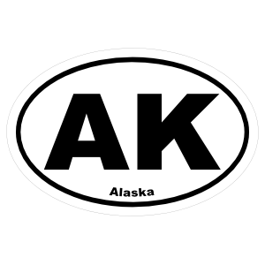 Alaska Ak Oval Sticker