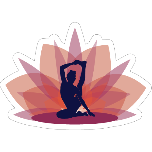Compass Pose Yoga Lotus Sticker