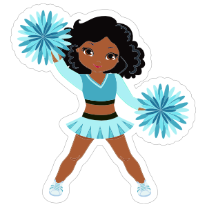 Happy PomPom Cheerleading Sticker