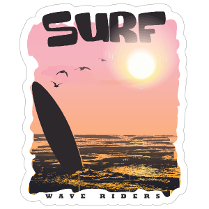 Awesome Surfing Sticker
