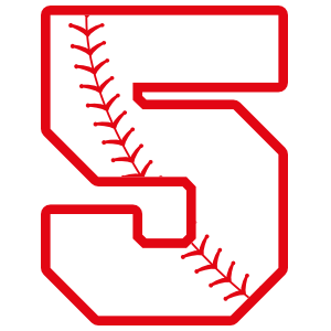 Baseball Style Number 5 With Seam Sticker