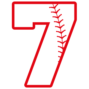 Baseball Style Number 7 With Seam Sticker