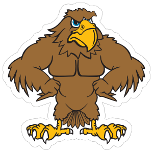 Buff Hawk Mascot Sticker