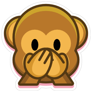 Monkey Speak No Evil Emoji Sticker