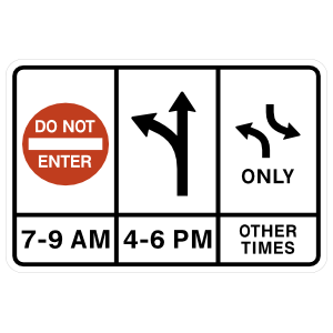 Don't Enter, Left And Straight, Left Only Other Times Magnet