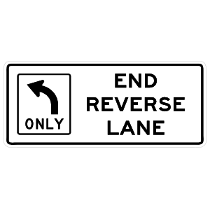 End Reverse Lane Left Only Magnet