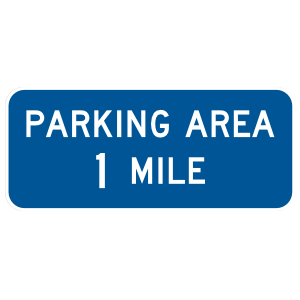 Parking Area 1 Mile Sticker