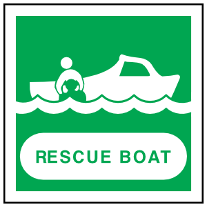 Rescue Boat Sign Sticker