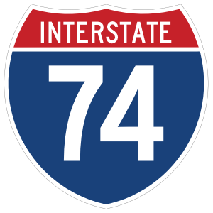 Interstate 74 Sign Sticker
