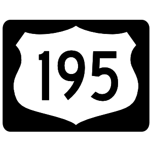 Highway 195 Sign With Black Border Sticker