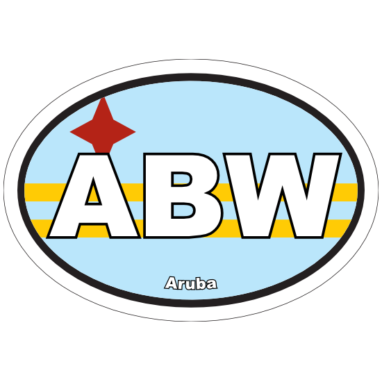 Aruba Abw Flag Oval Sticker