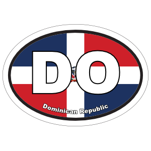 Dominican Republic Do Flag Oval Sticker