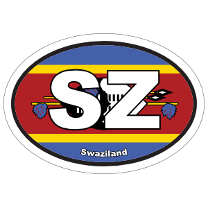 Swaziland Sz Flag Oval Sticker