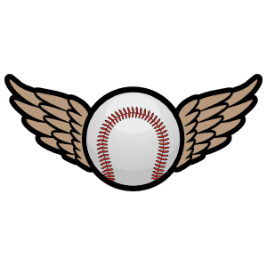 Color Baseball or Softball with Wings Sticker