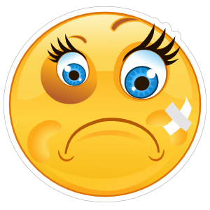 Crazy Beaten Up Emoji Sticker