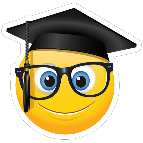 Cute Graduate with Glasses Emoji Sticker