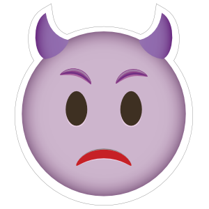 Phone Emoji Sticker Cute Devil Upset