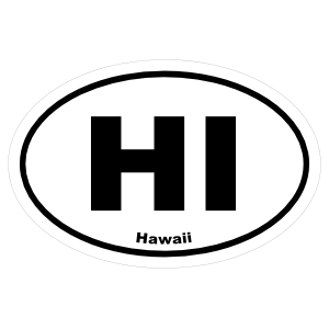 Hawaii Hi Oval Sticker
