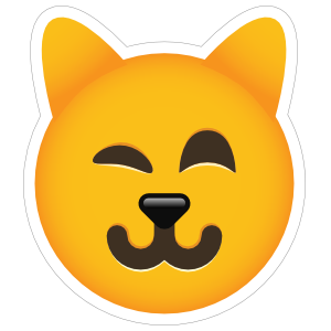 Phone Emoji Sticker Cat Winking