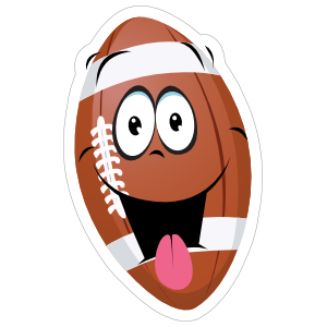 Goofy Cartoon Football Sticker